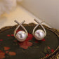Pearl Loop Jewelry Stud Earrings Modern Fashion Women Earrings Piercing Studs