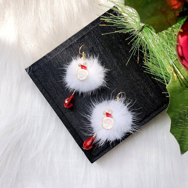 White Snow Christmas Gift Stud Earrings Women Girls Fashion Elegant Jewelry