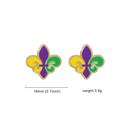 Mardi Gras Symbol Wooden Stud Earrings Women Gifts Earring Cute Girls Eardrop