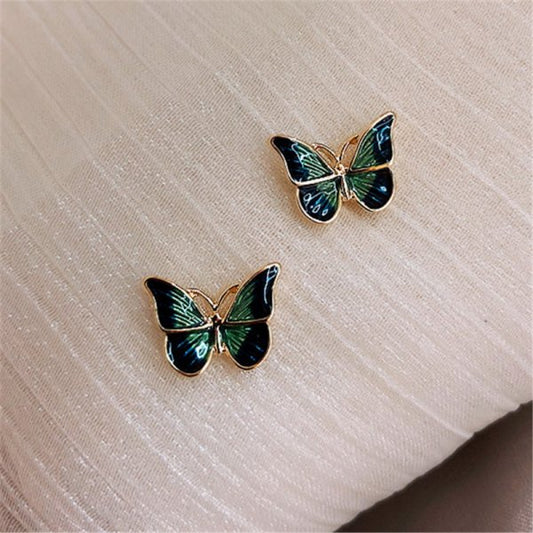Black Colored Butterfly Stud Earrings Women Ear Accessory Jewelry Birthday Party