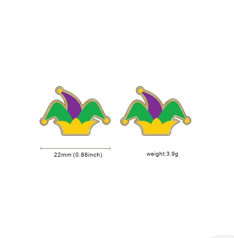 Mardi Gras Hat Wooden Stud Earrings Women Gifts Earring Cute Girls Eardrop