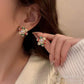 Red Green Snowflake Design Christmas Exquisite Stud Earrings Women Festival