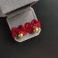 14 Styles Red Color Christmas Gift Star Flower Snowflake Ribbon Stud Earrings