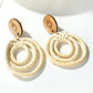29 Styles Wooden Straw Woven Rattan Vine Braid Drop Earrings Modern Women
