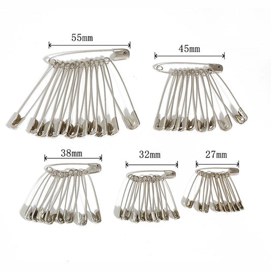 50Pcs Silvery Safety Pins DIY Sewing Tools Accessory Stainless Steel Needles