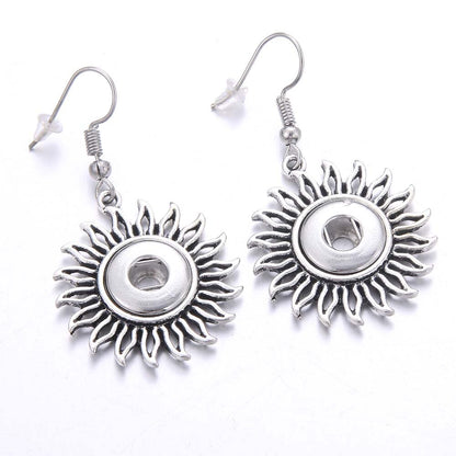 Flower Button Dangle Earrings for Fashion Stylish Jewelry Drop Earrings