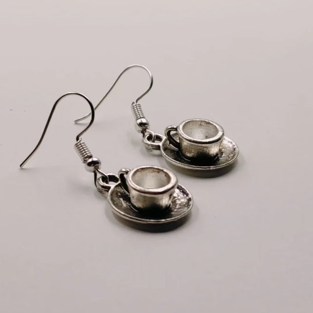 Vintage Tea Cups Dangle Earrings Fashion Party Girls Pendant Earrings Women