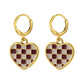 29 Styles Checkerboard Heart Lock Dangle Earrings Fashion Party Girls Pendant