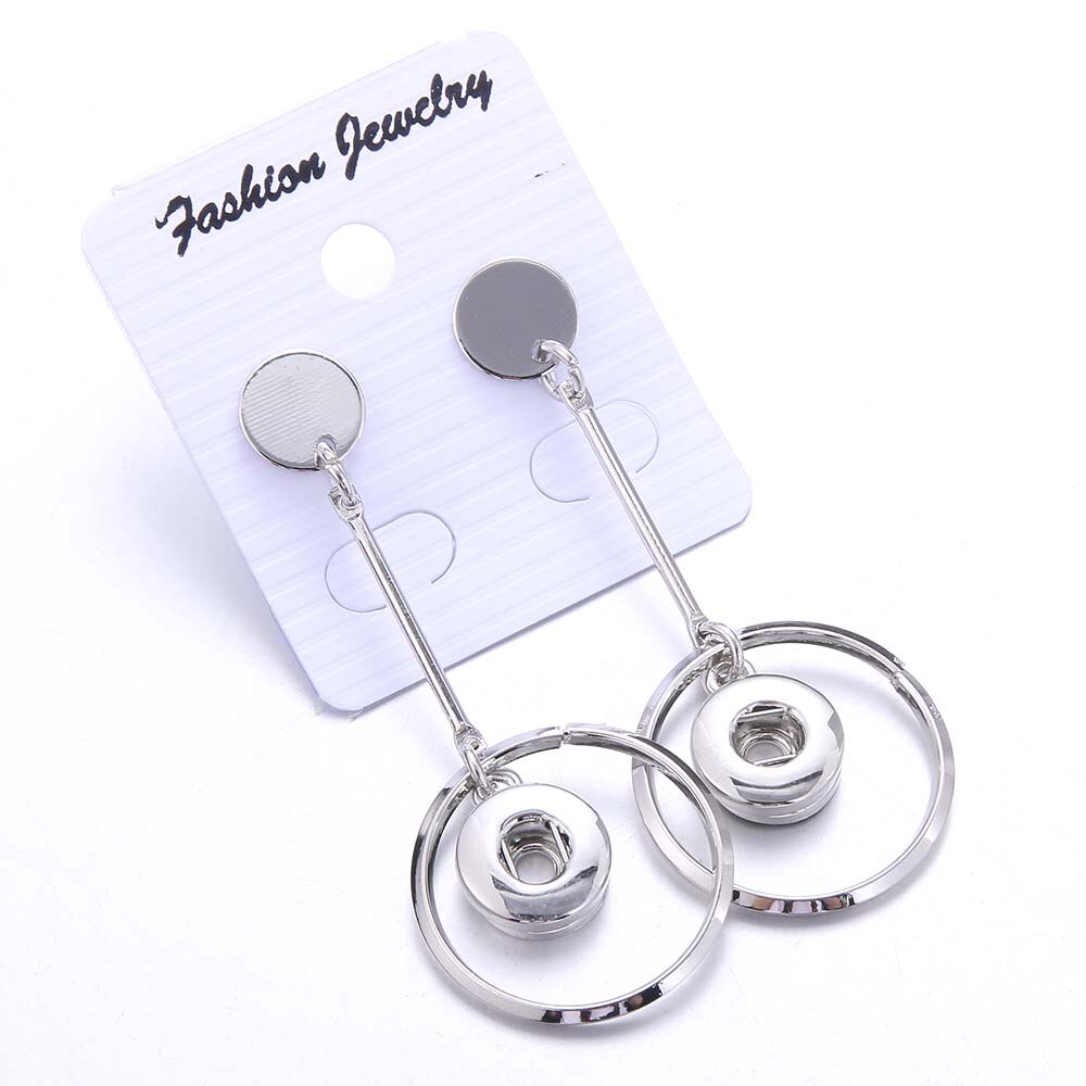 Snap Button Charm Dangle Earrings for Fashion Stylish Jewelry Drop Earrings