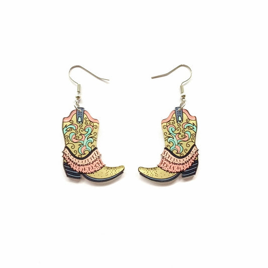 Chic Cowgirl Boots Drop Charm Earrings For Women Girl Fashion Modern Jewelry