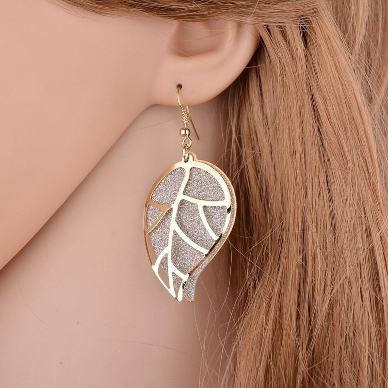 Leaf Decor Drop Dangle Earrings Fashion Party Girls Pendant Earrings Women