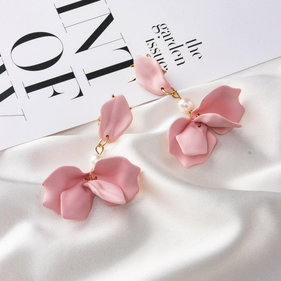 36 Styles Flower Acrylic Petals Dangle Earrings Women Travel Fashion Cartoon