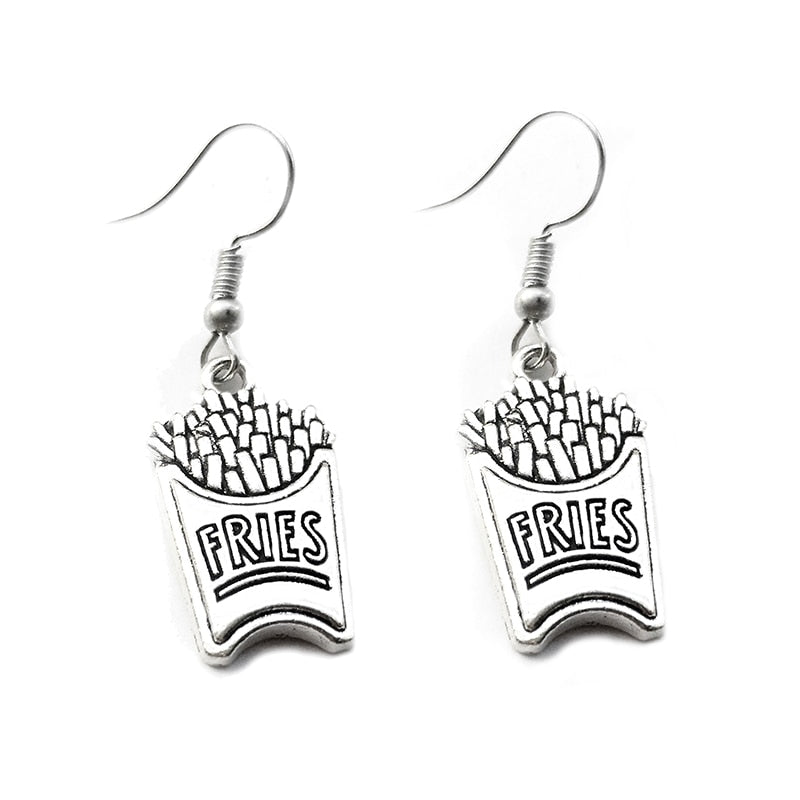 Creative Design Metal Fries Drop Earrings Women Creativity Jewelry Cute Earring