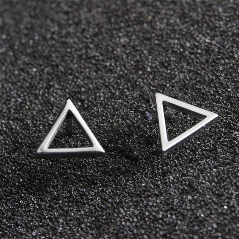 12 Styles Tiny Minimalist Stainless Steel Stud Earrings Women Jewelry Small