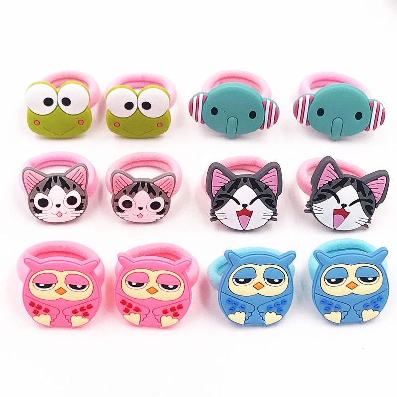 1Pcs Cute Cartoon Animal Frog Chi's cat Elastic Hair Bands Girls Hair rope