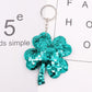 Aqua Style Clover Sequin Keychain Sparkling Love Keyring Women Shoulder Bag