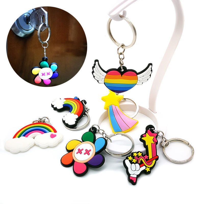 13 Styles Fun Design Party Keychain Cartoon Creative Gift Key Holder Keyring