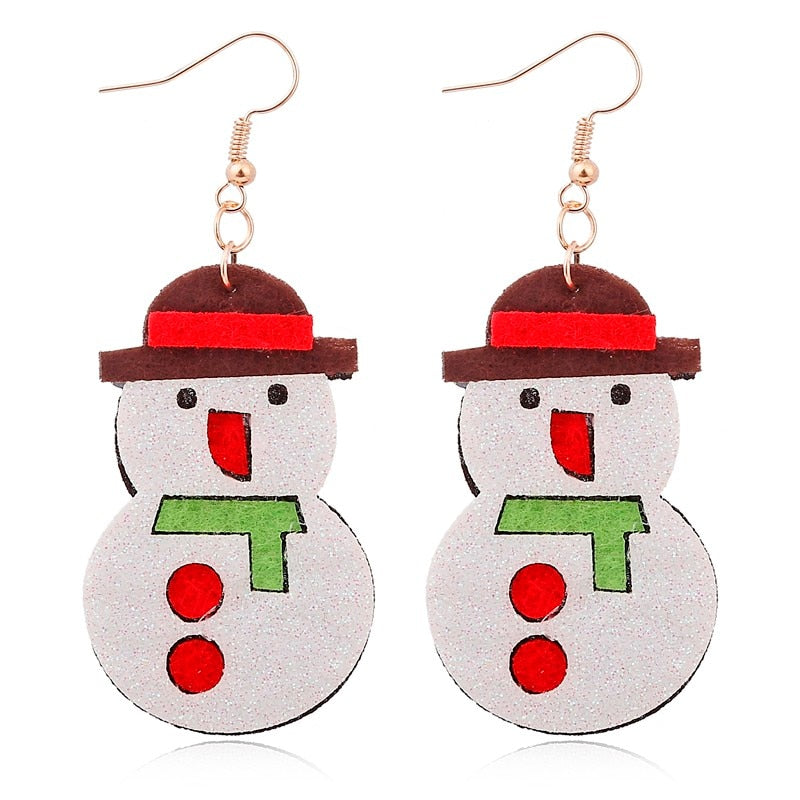 Snowman Drop Earrings Women Girl Fashion Cartoon Ear Jewelry Accessories