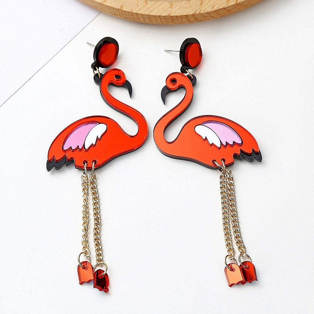 19 Styles Acrylic Cat Snake Flamingo Drop Earrings Women Travel Fashion Cartoon