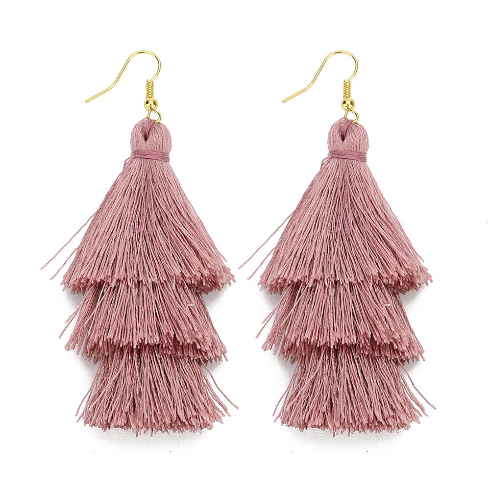 39 Styles  4 Layer Bohemian Multicolor Statement Tassel Dangle Earrings Women