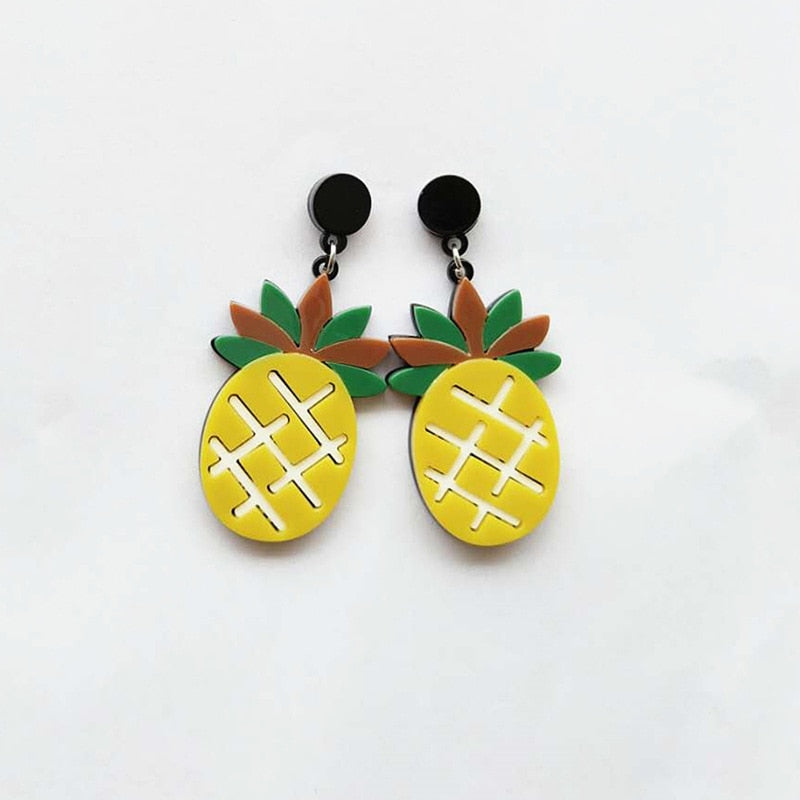 12 Styles Watermelon Lemon Strawberry Cherry Dangle Earrings Cartoon Ear