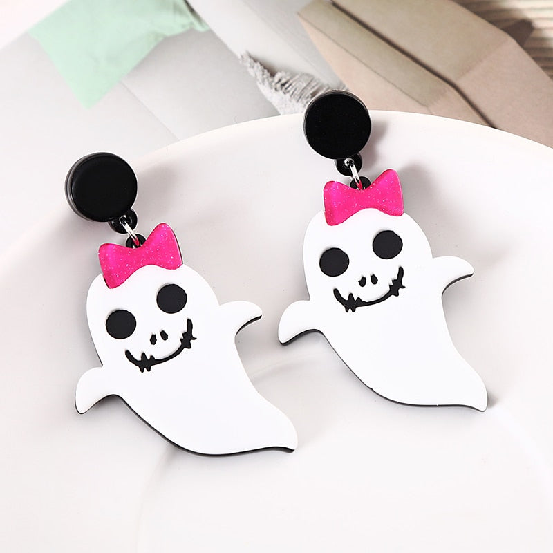 Cute Ghost Drop Earrings Women Travel Fashion Cartoon Earrings Creative Jewelry