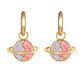 Two Tone Planet Ring Drop Earrings Charms Jewelry Fashion Creative Earrings For