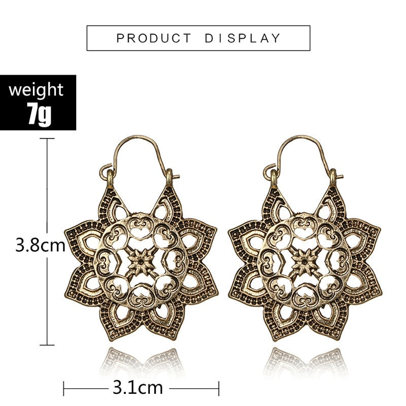 22 Styles Hollow Geometric Carved Ethnic Drop Dangle Earrings Trendy Women