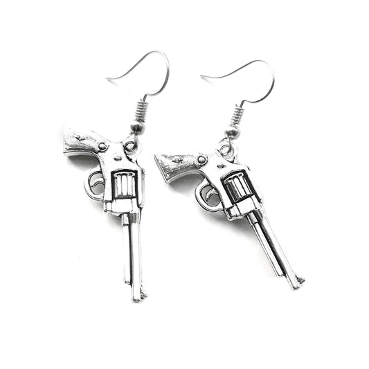 Creative Design Metal Gun Design Drop Earrings Women Creativity Jewelry Cute