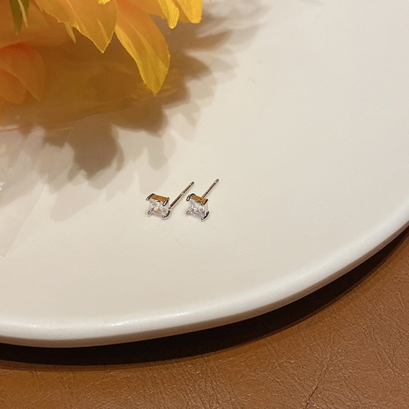 5pairs Shining Crystal Stud Earrings for Women Fashion Ear Cuff Piercing