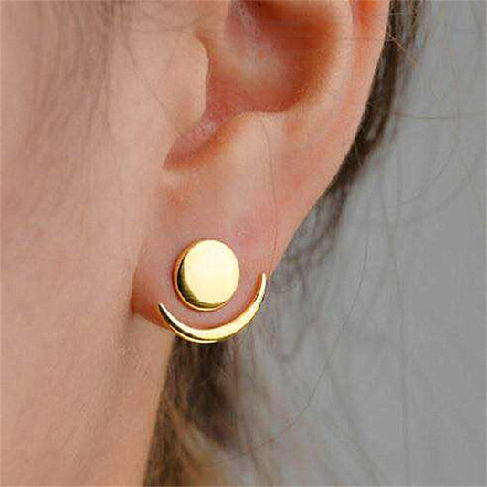 Minimalistic Ear Jacket Stud Earrings Women Fashion Jewelry Party Wedding