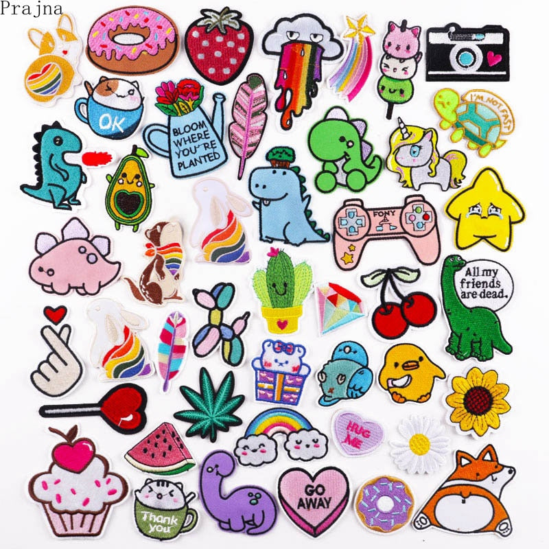 45 Styles Cartoon Dinosaur Patches For Clothing Thermoadhesive Patches Cute