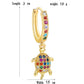 1pc Colorful Rhinestone Turtle Cartilage Earring Ear Piercing For Women Girl