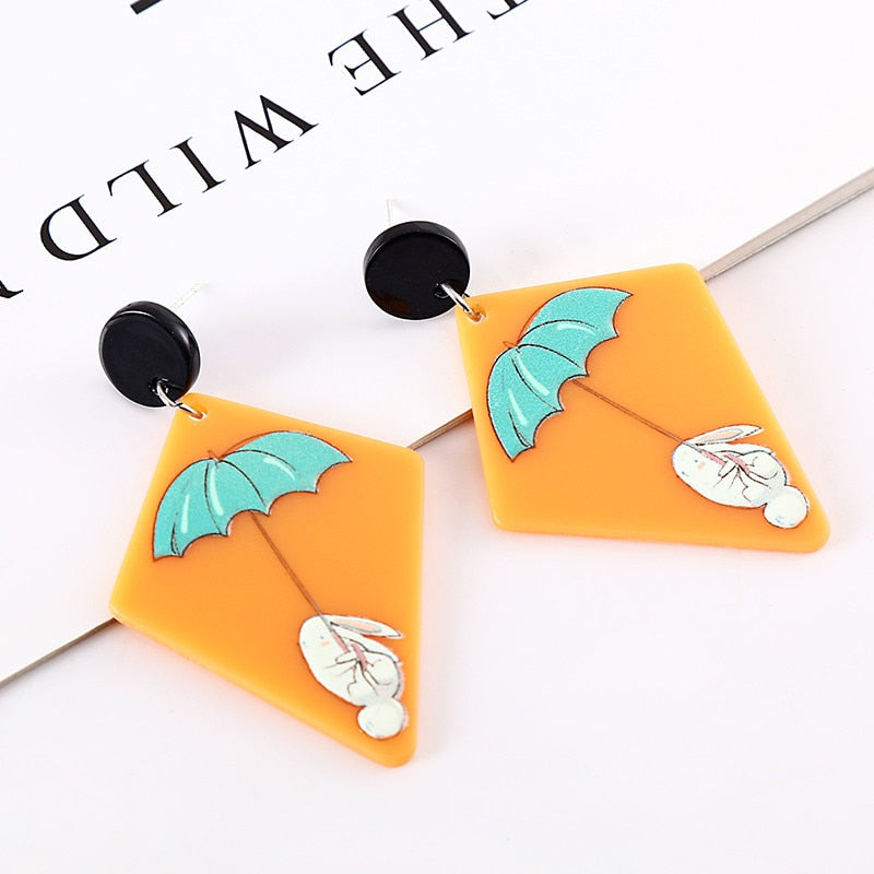 51 Styles Robot Donut Panda Lightning Drop Earrings Women Travel Fashion Cartoon