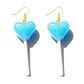 Blue Heart Resin Candy Lollipop Drop Earrings Cartoon Ear Pendants Accessories