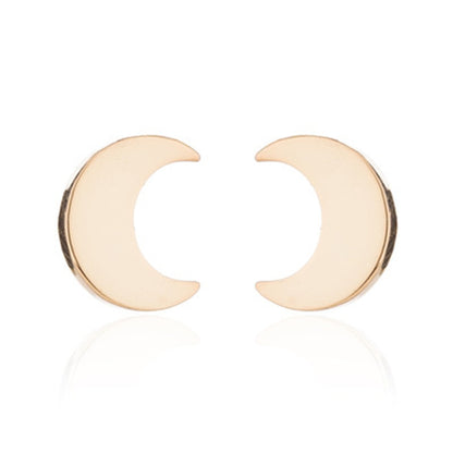 Gold-colored Moon Shape Stainless Steel Mini Stud Earring Ear Piercing Modern