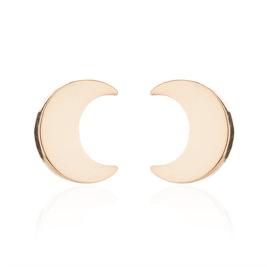 Gold-colored Moon Shape Stainless Steel Mini Stud Earring Ear Piercing Modern