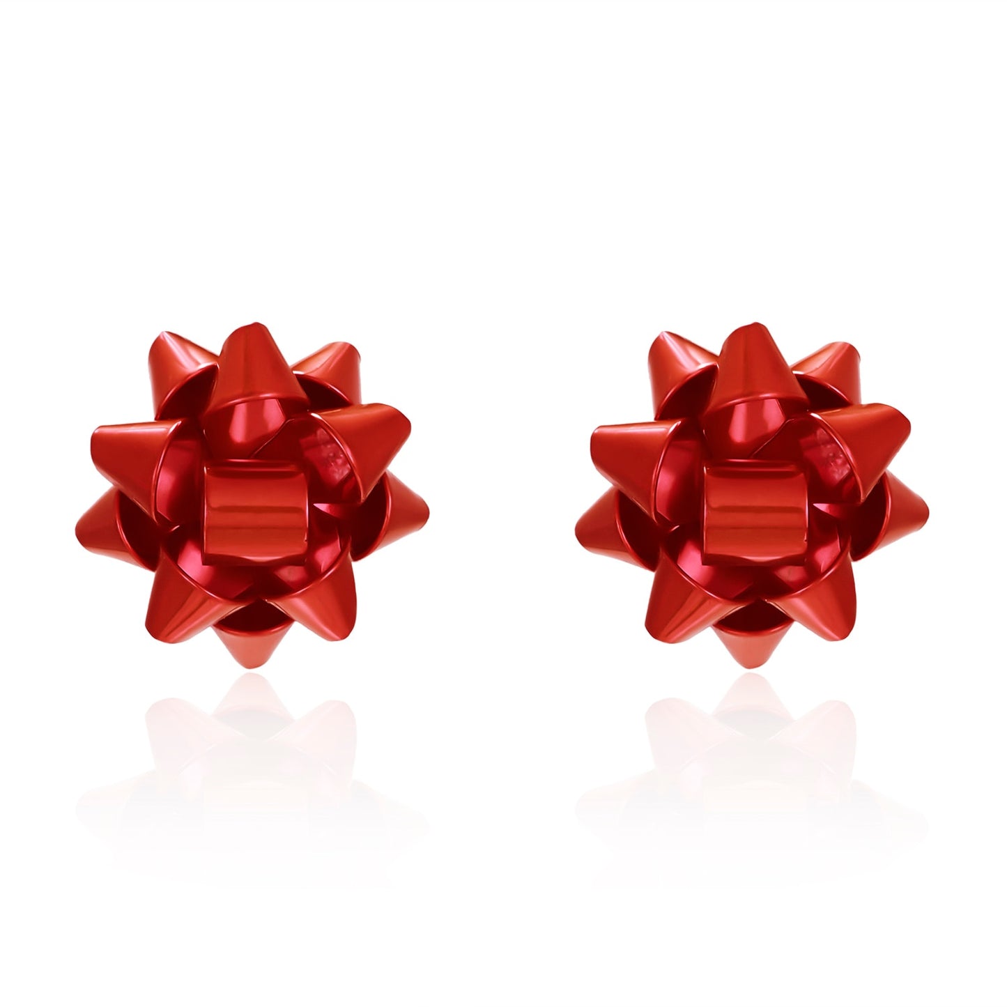 14 Styles Red Color Christmas Gift Star Flower Snowflake Ribbon Stud Earrings