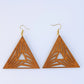 Wooden Triangle Drop Earrings Women Party Wedding Jewelry Dangle Gifts Earrings