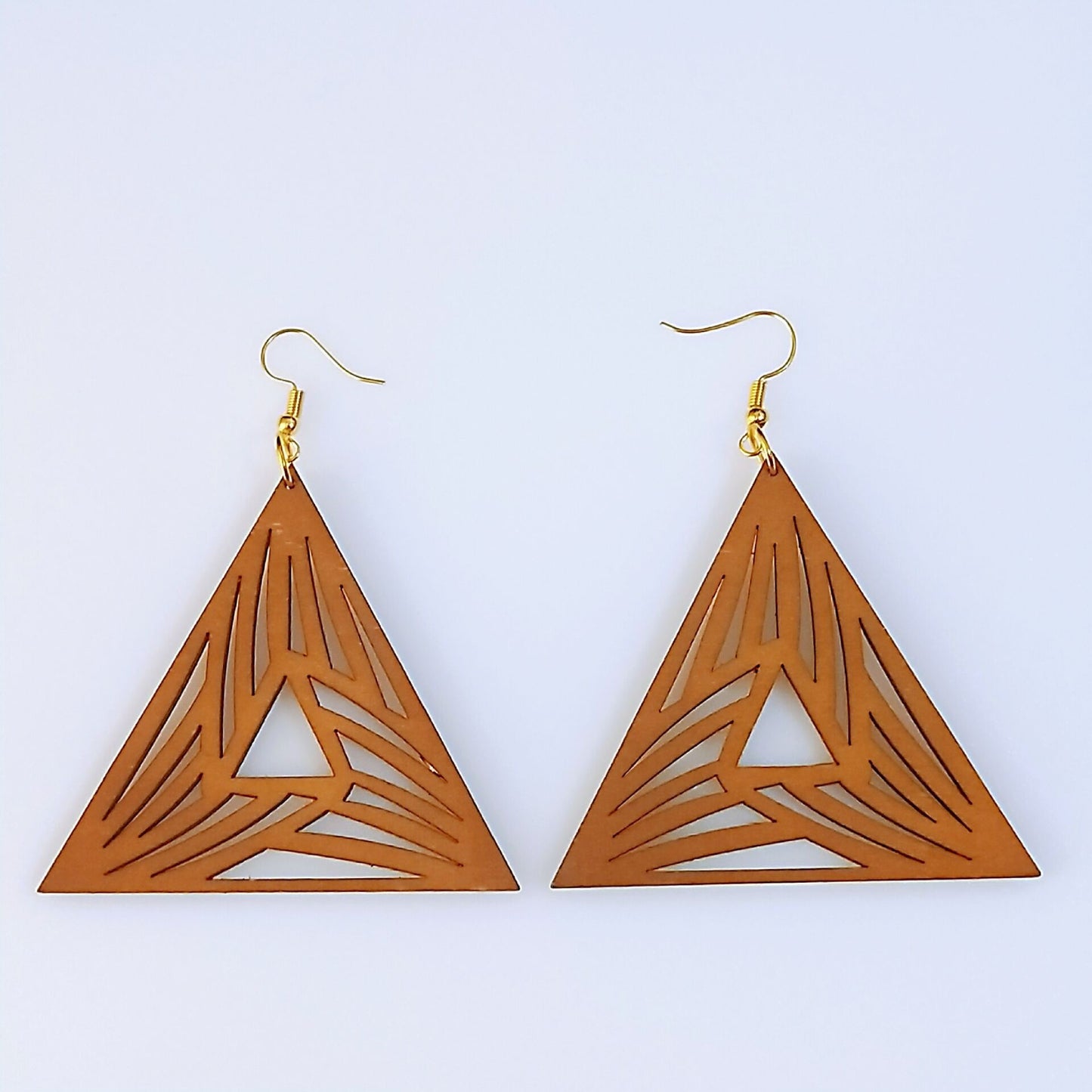 Wooden Triangle Drop Earrings Women Party Wedding Jewelry Dangle Gifts Earrings