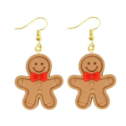 Funny Cute Gingerbread Cookie Drop Earrings Women Creativity Jewelry Cute