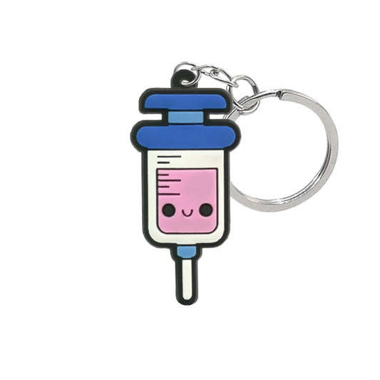 Syringe Keyring Cute Cartoon Style Keychains Gift for Nurse Doctor Bag Car