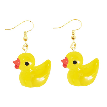 Resin Animal Yellow Duck Drop Earrings Women Creativity Jewelry Cute Earring