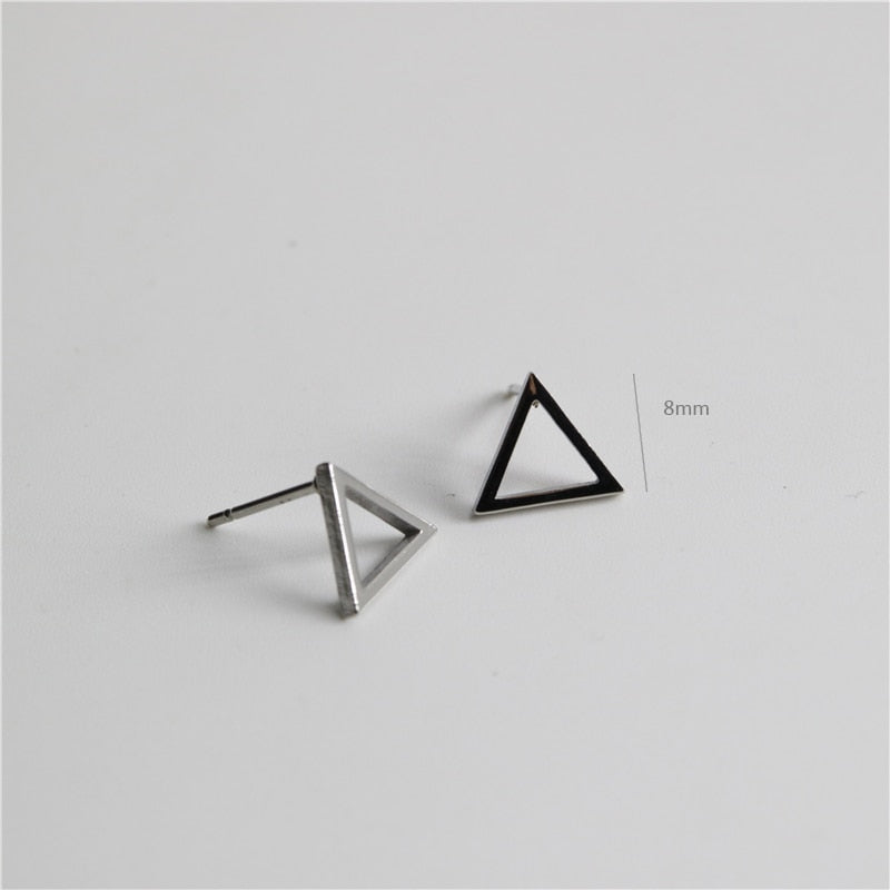 Triangle Stud Earrings Fashion Shiny Ladies Jewelry Women Classic Studs