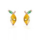 Lemon Fruit Rhinestone Stud Earrings Cartoon Ear Pendants Accessories Women