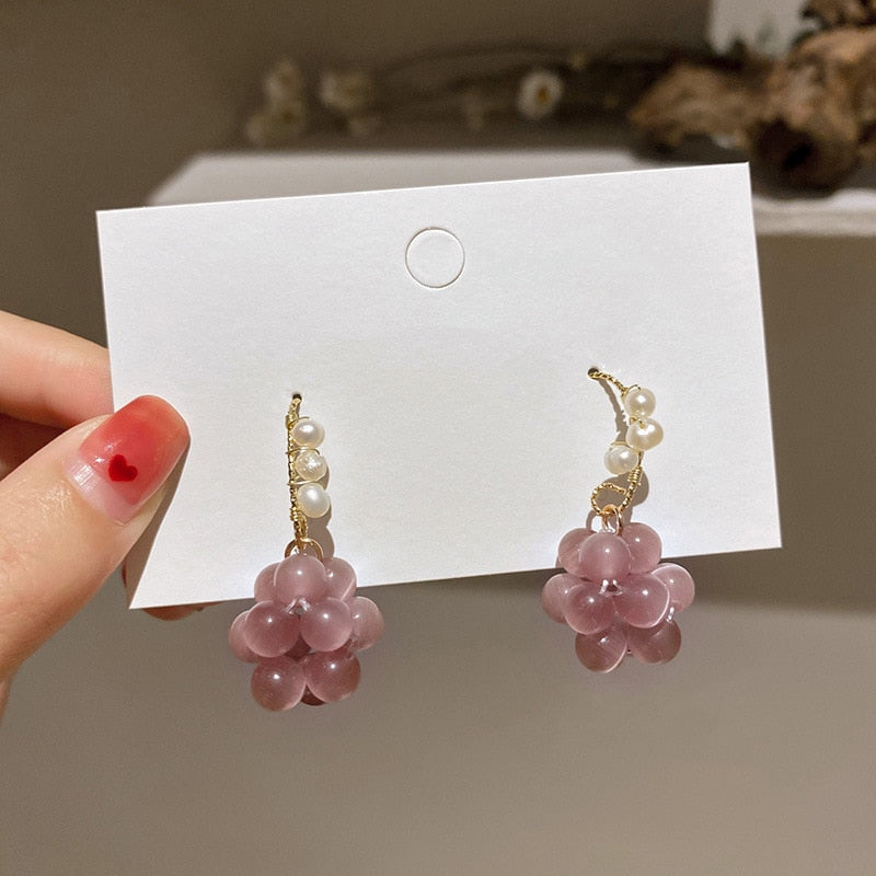 14 Styles Elegant Flower Opal Drop Earrings Women Girl Party Gift Fashion Ear