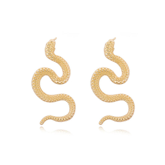 1pair Serpentine Stud Earrings for Women Girls Ear Studs Jewelry Gift Fashion