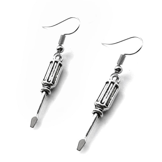 Creative Design Metal Screwdriver Drop Earrings Women Creativity Jewelry Cute