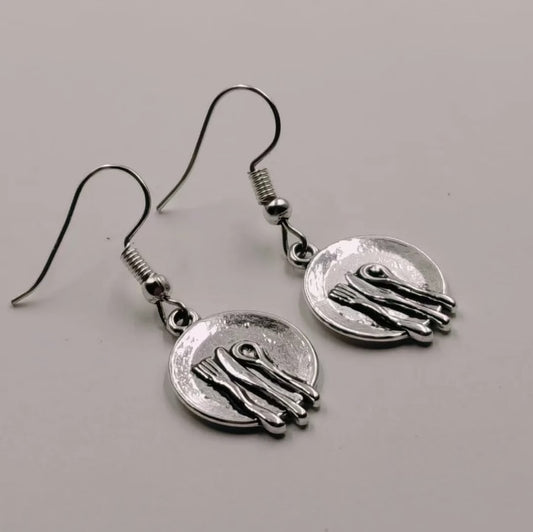 Vintage Tableware Dangle Earrings Fashion Party Girls Pendant Earrings Women