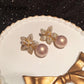 Flower and Pearl Drop Earrings Women Girl Party Gift Fashion Ear Jewelry